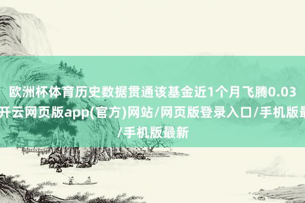 欧洲杯体育历史数据贯通该基金近1个月飞腾0.03%-开云网页版app(官方)网站/网页版登录入口/手机版最新