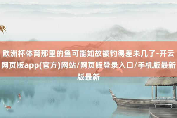 欧洲杯体育那里的鱼可能如故被钓得差未几了-开云网页版app(官方)网站/网页版登录入口/手机版最新