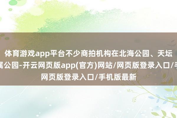 体育游戏app平台不少商拍机构在北海公园、天坛公园等市属公园-开云网页版app(官方)网站/网页版登录入口/手机版最新